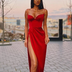 Black Mermaid Spaghetti Straps Cheap Long Evening Prom Dresses