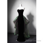 Black Mermaid Velvet Sweetheart Long Prom Dresses Black Prom Dresseses