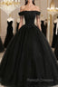 Black Off Shoulder Sweet 16 Formal Dress with Lace Black Formal Dress prom dresses shops