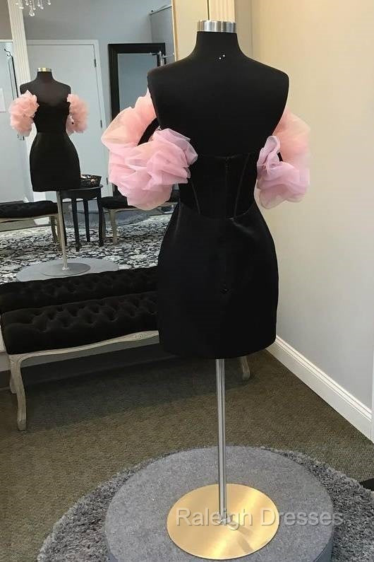 Black Off the Shoulder Velvet Tight Homecoming Dress Secondary image