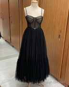 Black Polka Dot Tulle Midi Dress