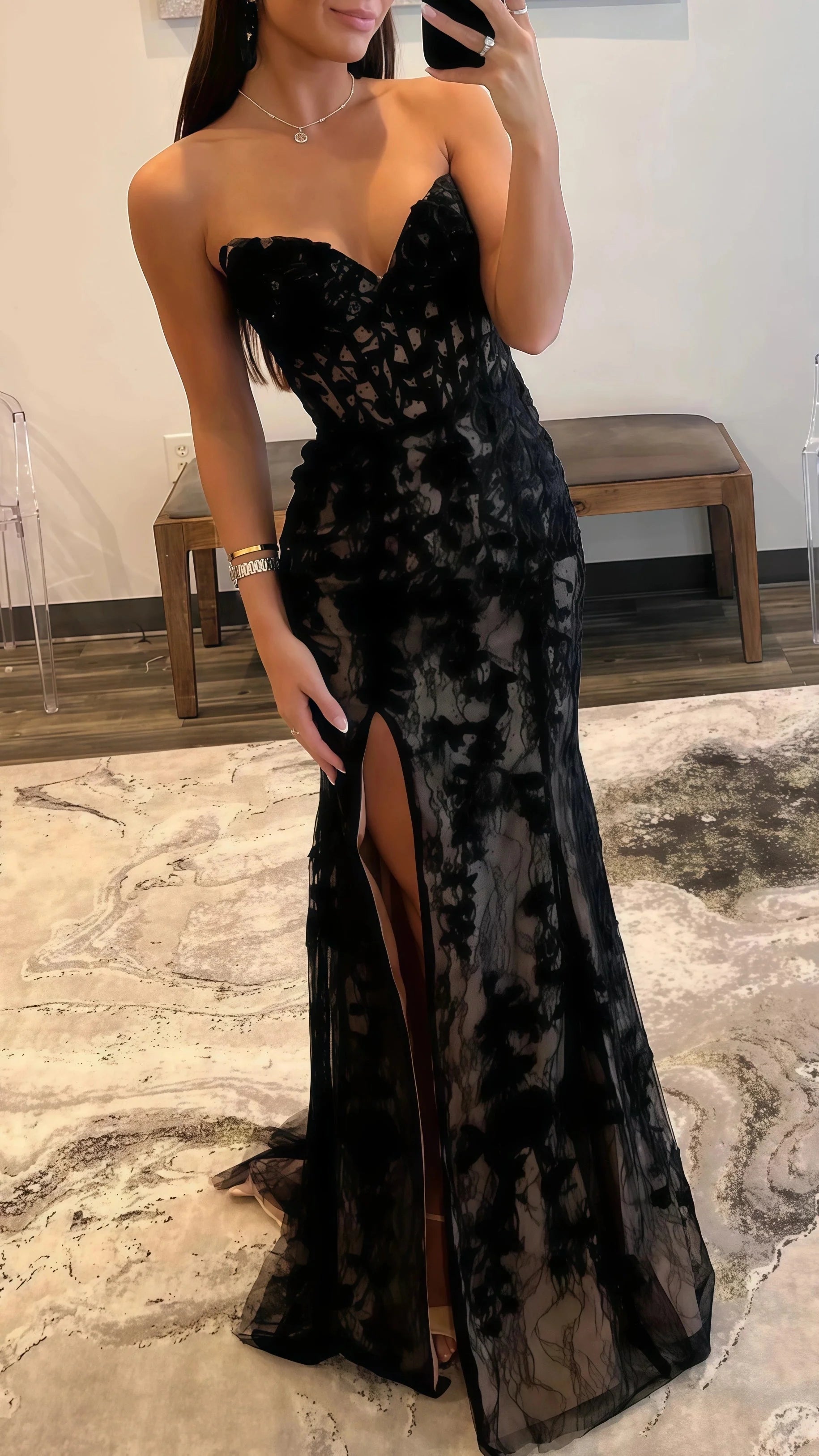Black Prom Dress Sweetheart Lace Mermaid Prom Dresses Secondary image