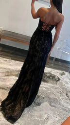 Black Prom Dress Sweetheart Lace Mermaid Prom Dresses