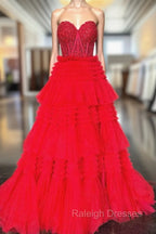 Black Red Purple Lace Prom Dresses, Black Red Purple Lace Formal Prom Dresses