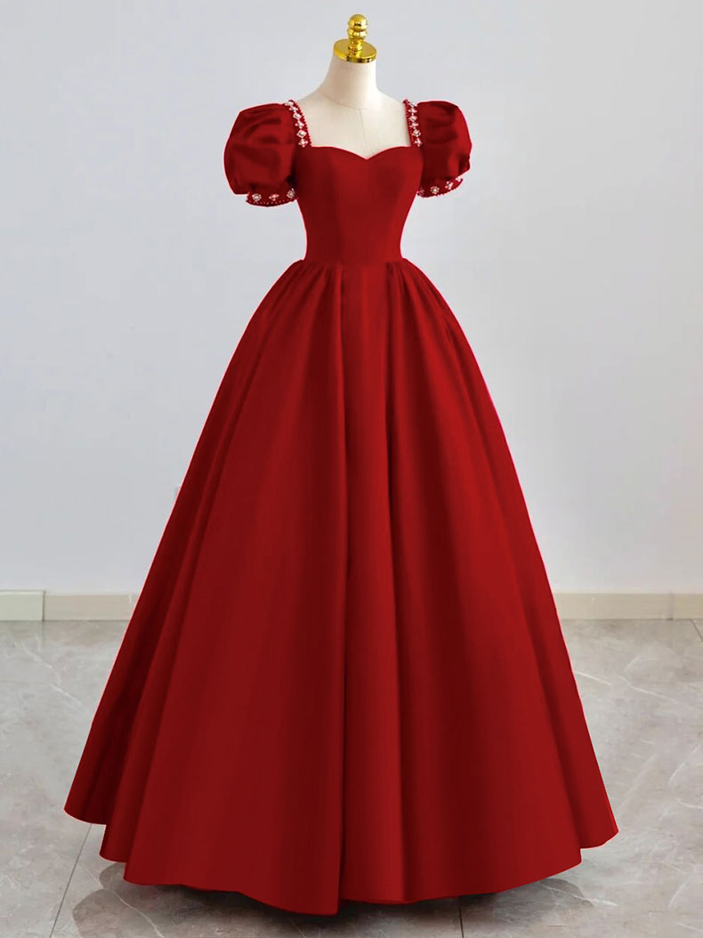 Black Satin Long Formal Prom Dress, Black Prom Dress Secondary image