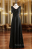 Black Straps Pleats Pearls Prom Dress