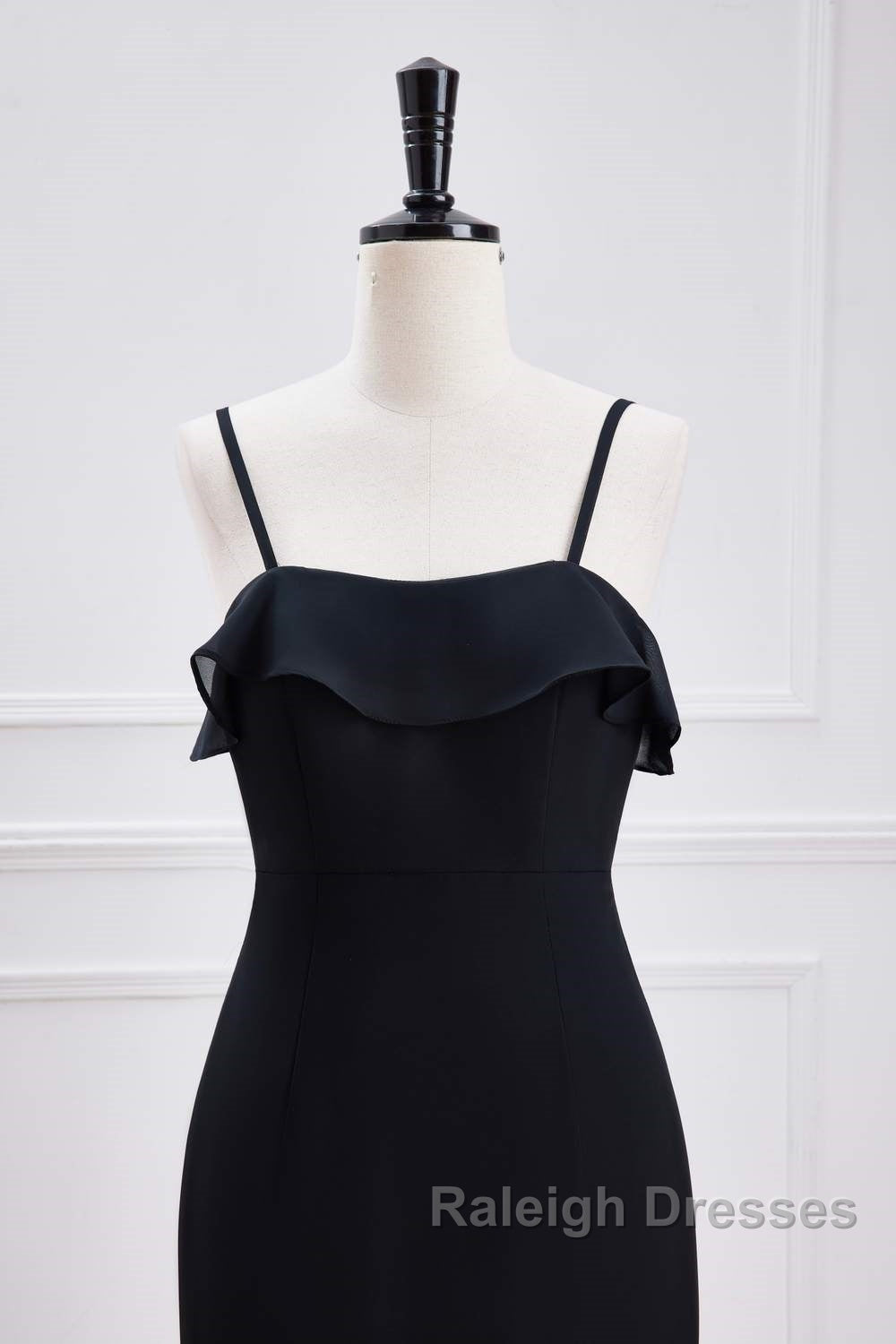 Black Straps Ruffle Multi-Layer Chiffon Maxi Dress Secondary image