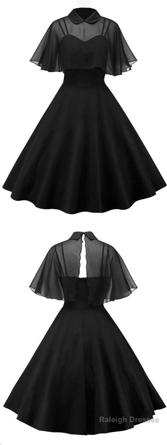 Black Tea Length Homecoming Dresses Charming Dresses Secondary image