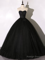Black Tulle Lace Long Prom Dresses Black Lace Sweet 16 Dresses