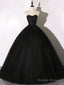 Black Tulle Lace Long Prom Dresses Black Lace Sweet 16 Dresses