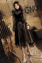 Black Tulle Lace Short Dresses Black Lace Homecoming Dresses