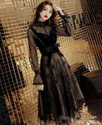 Black Tulle Lace Short Dresses Black Lace Homecoming Dresses