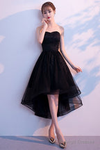 Black Tulle Lace Short Prom Dresses Black Homecoming Dresses