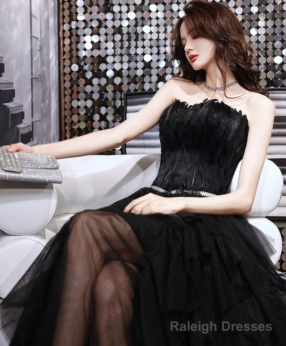 Black Tulle Long Prom Dress Black Tulle Evening Dress