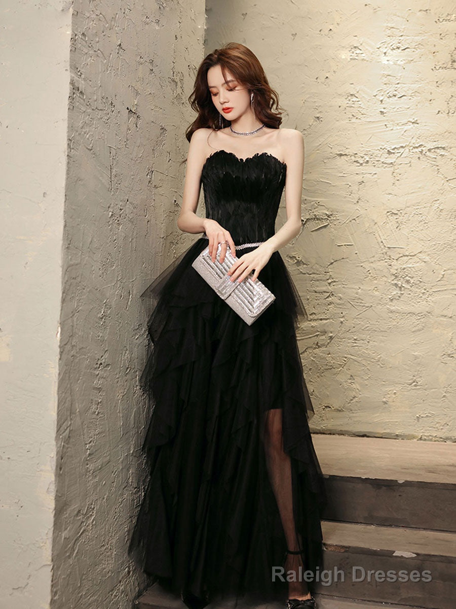 Black Tulle Long Prom Dress Black Tulle Evening Dress