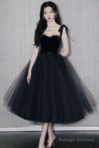 Black Tulle Short Prom Dresses, A-Line Homecoming Party Dresses
