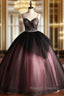 Black Tulle Spaghetti Straps Embroidery Beading Quinceanera Dress