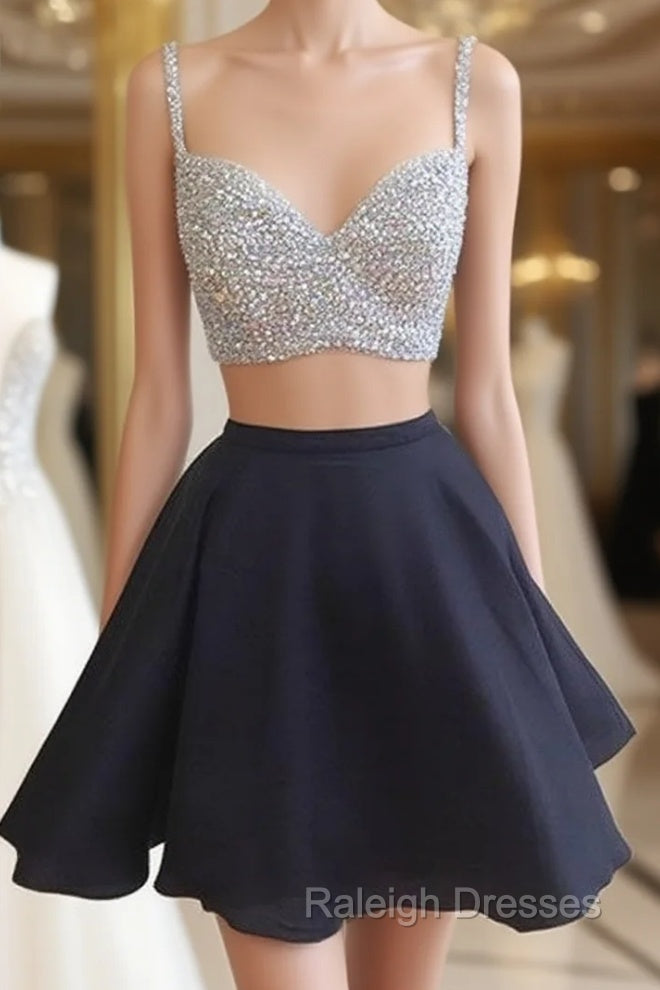 Black Two Pieces Short Prom Dress, Two Pieces Homecoming Dress Main image