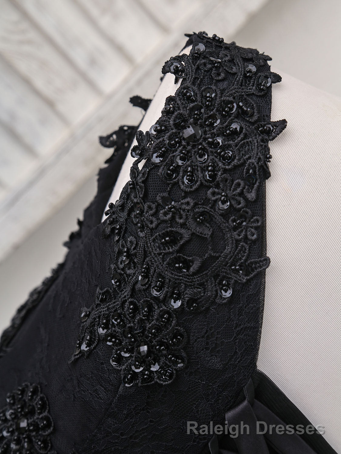 Black V Neck Lace V Neck Short Prom Dress, Black Homecoming Dress