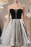Black Velvet Strapless Homecoming Dress