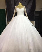 Bling Ball Gowns Wedding Dresses With Sleeves