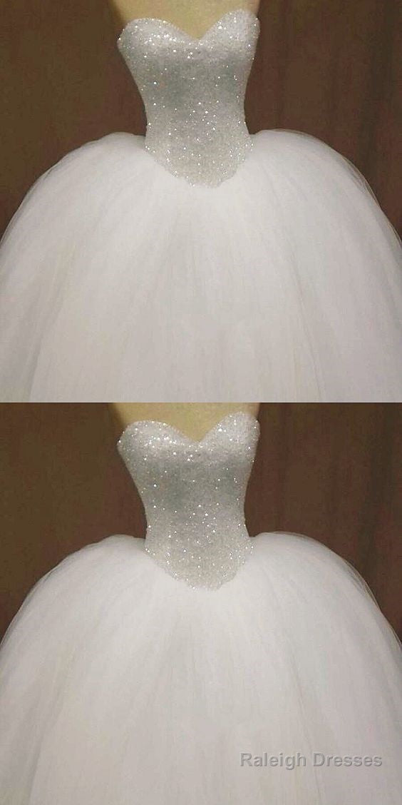 Bling Sweetheart Wedding Dresses Drop Waist Ball Gowns For Women Prom Dresseses