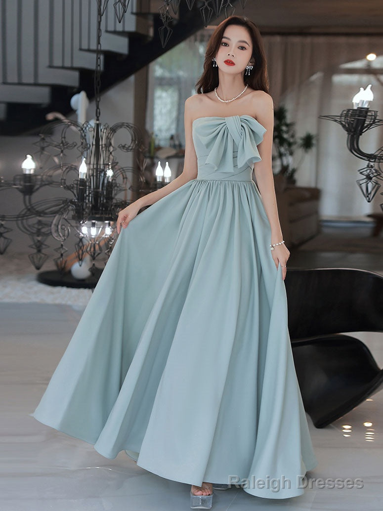 Blue A Line Long Prom Dress, Blue Formal Party Dress Main image