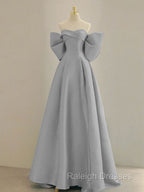 Blue A Line Satin Long Prom Dress Blue Satin Prom Dress