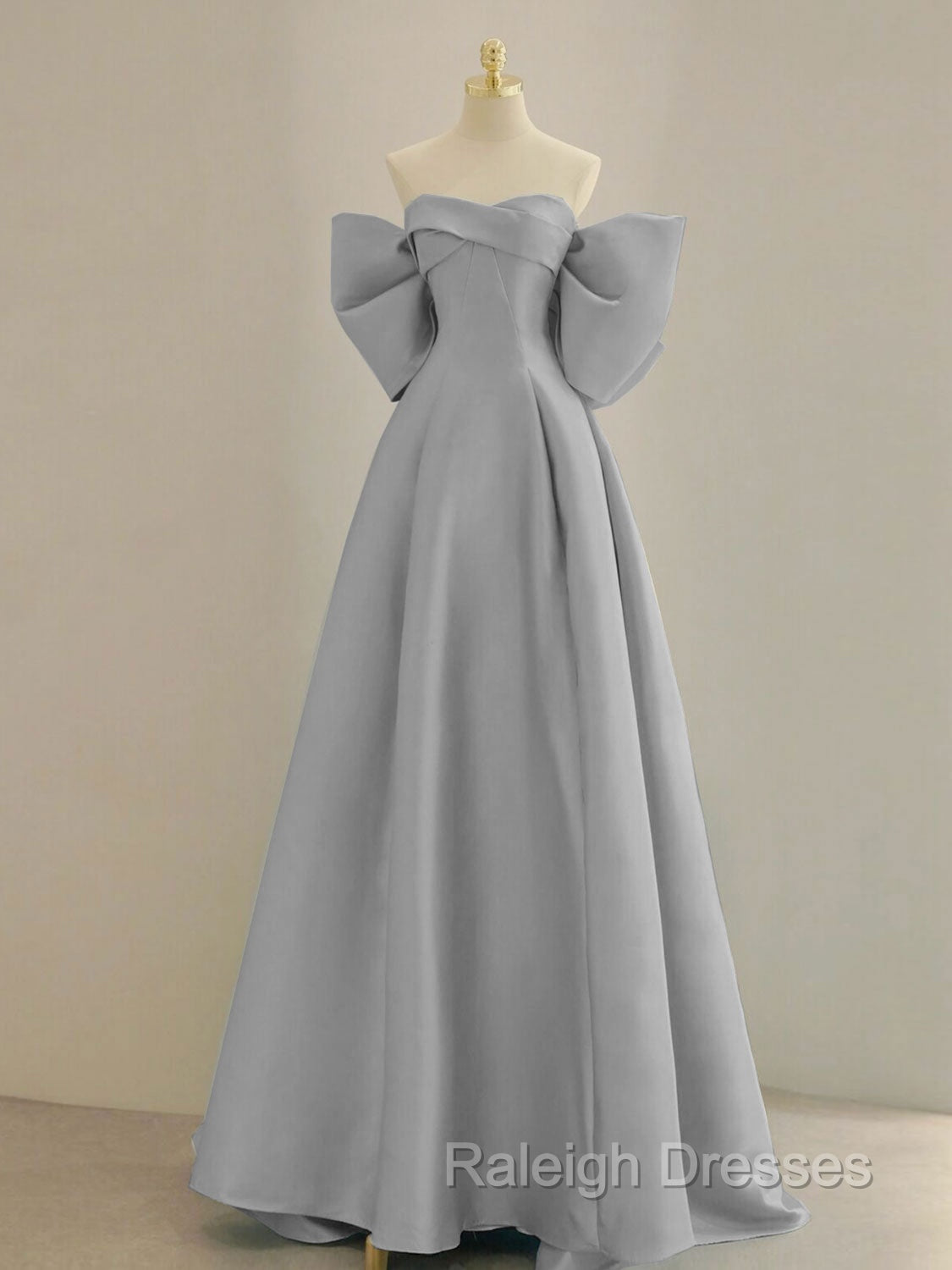 Blue A Line Satin Long Prom Dress Blue Satin Prom Dress