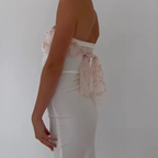 White Strapless Sheath Prom Dresses Long Elegant Prom Dresses