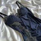 Blue Gorgeous Exquisite Applique Lace Spaghetti Straps Long Satin Prom Dresses Prom Dresses Prom Dresses