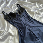 Blue Gorgeous Exquisite Applique Lace Spaghetti Straps Long Satin Prom Dresses Prom Dresses Prom Dresses