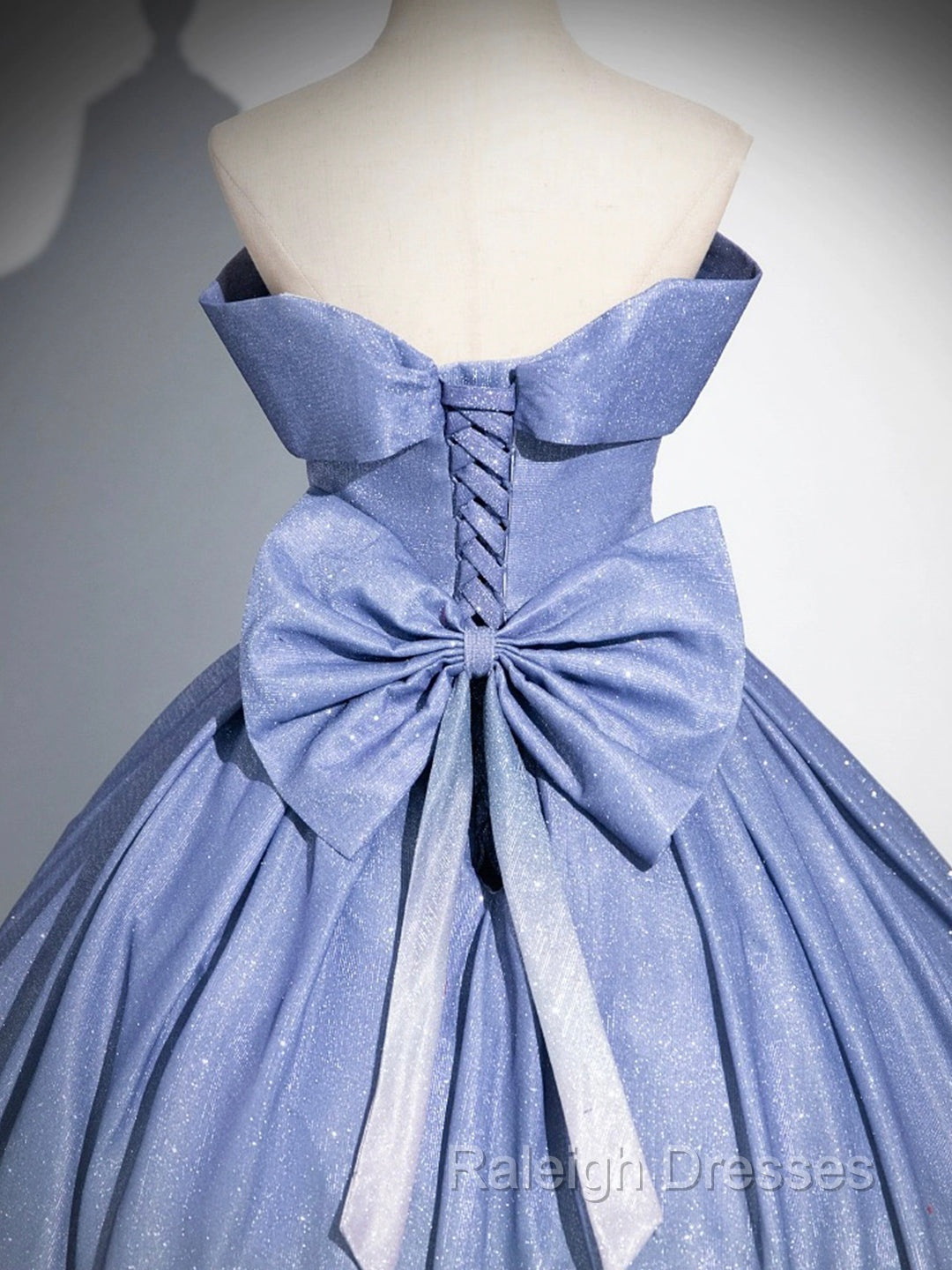 Blue Gradient-Color Glitter Sequins Prom Dresses, A-Line Off-The-Shoulder Blue Princess Formal Dresses