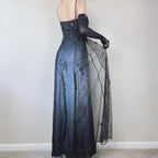 Blue/Grey Delicate Beaded Long Tulle Elegant Ball Gowns Prom Dresses Prom Birthday Prom Dresses Prom Dresses