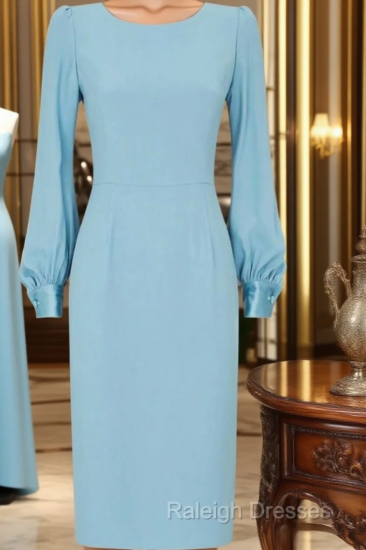 Blue Long Sleeve Short Homecoming Dress Main image