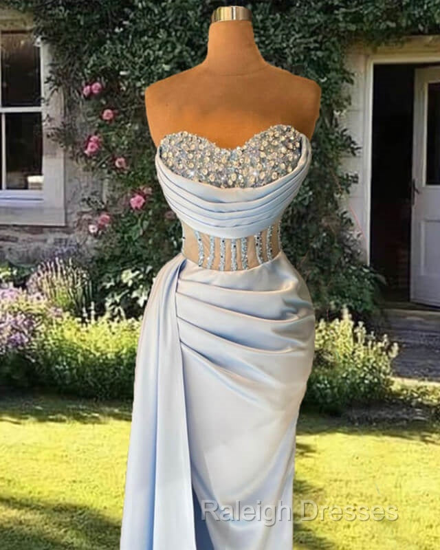 Blue Mermaid Sheer Corset Split Dress Secondary image