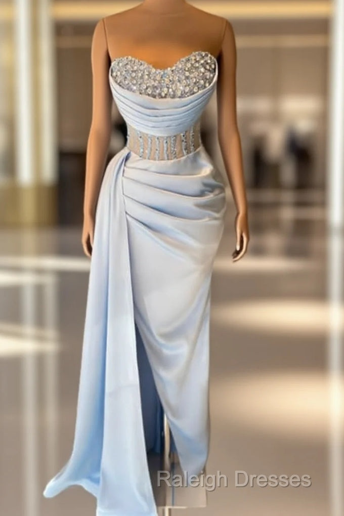 Blue Mermaid Sheer Corset Split Dress Main image