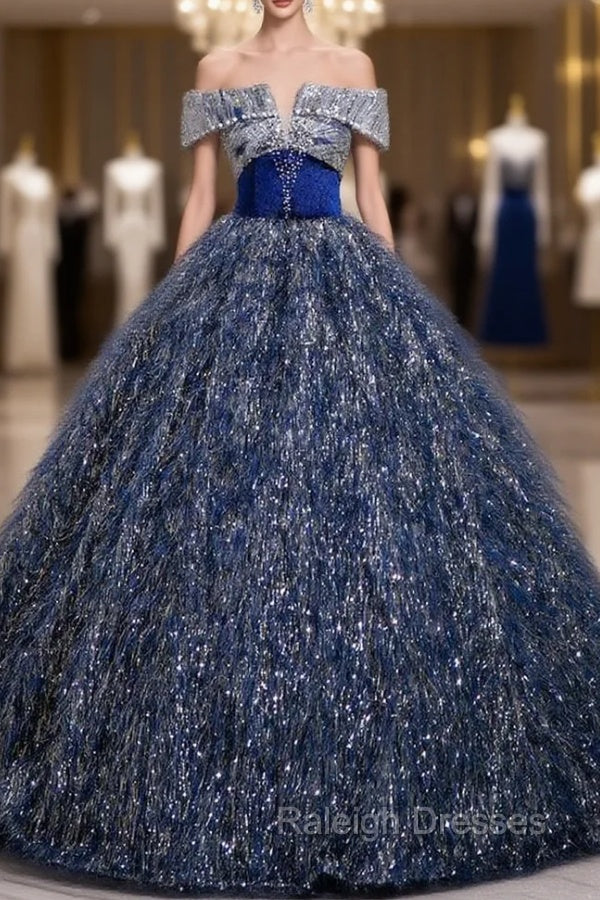 Blue Off the Shoulder Quinceanera Dress Main image