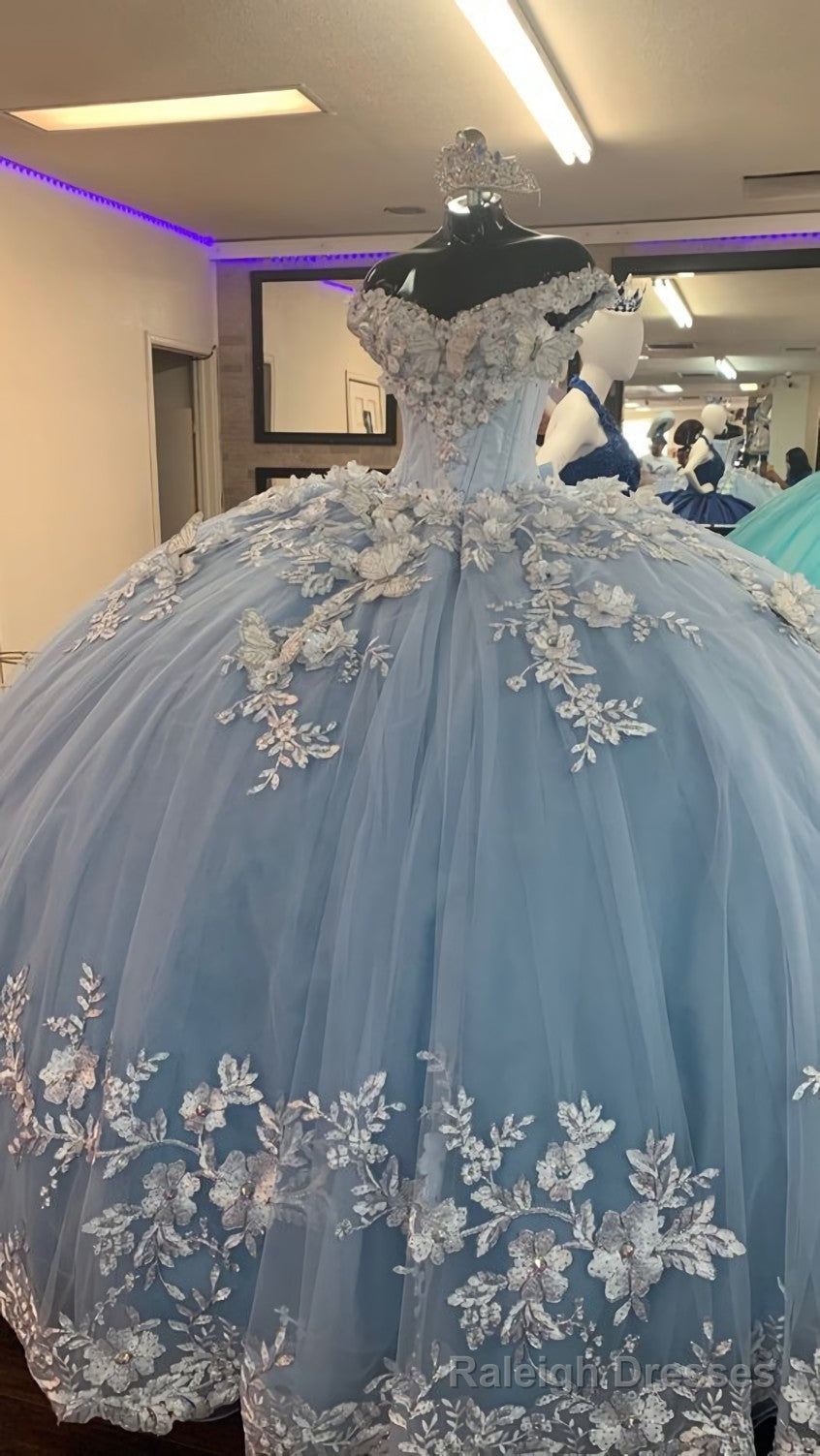 Blue Princess Prom Dress Ball Gown Quinceanera Dresses Long Main image