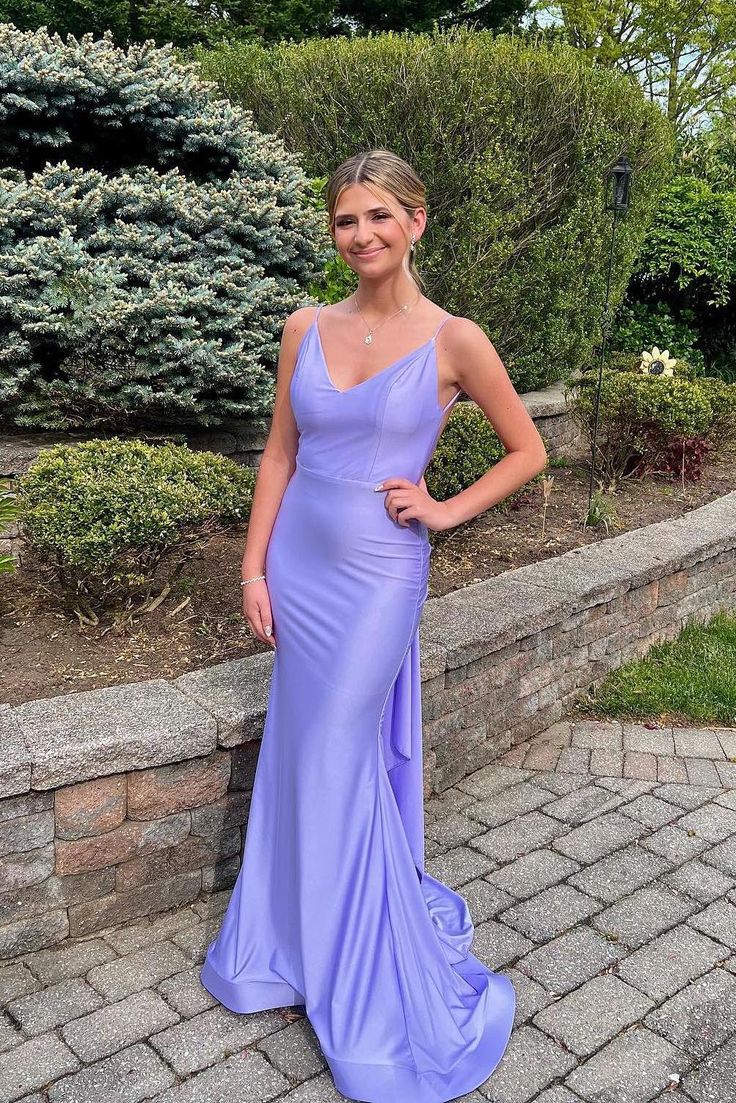 Blue Prom Dress, Mermaid Prom Dresses Open Back Evening Dress