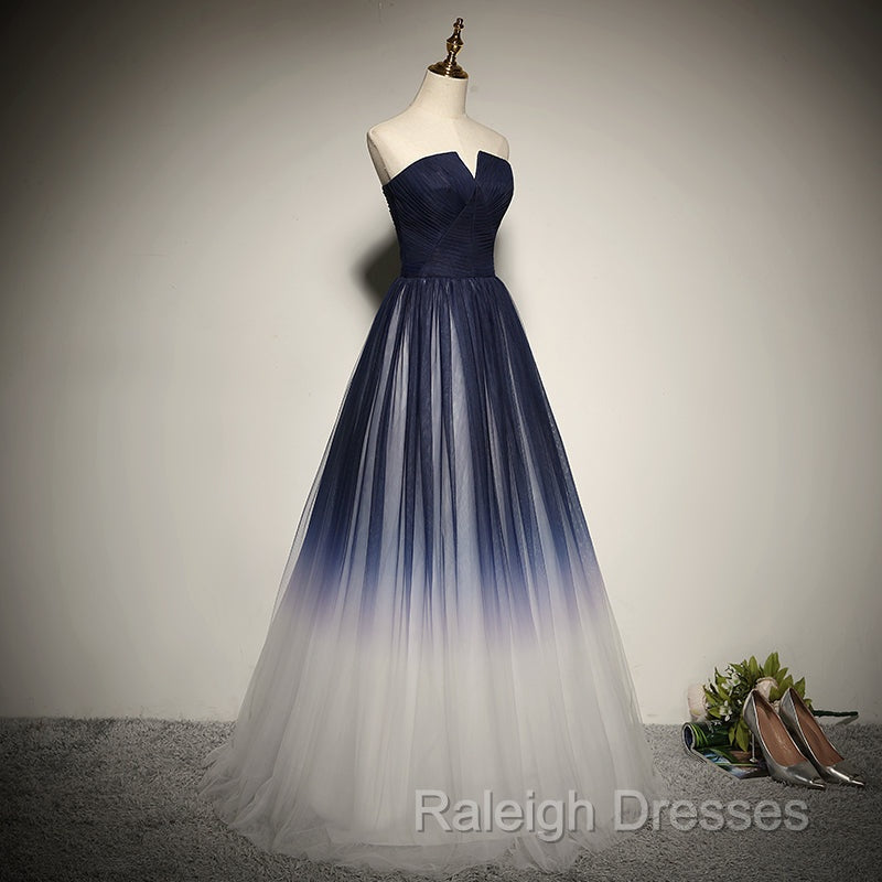 Blue Prom Dress Tulle LongEvening Dress Secondary image