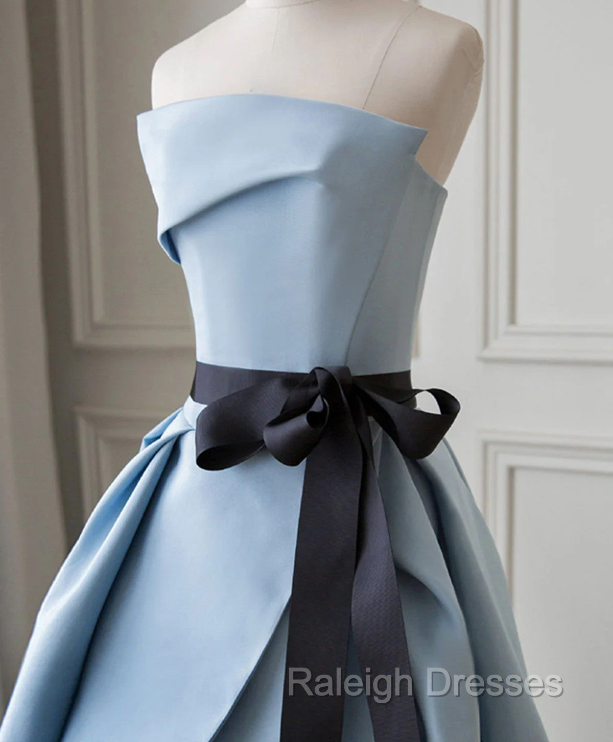 Blue Satin Long Party Dress Evening Dress, Blue Satin Prom Dress Secondary image