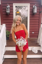 Blue Sheath Homecoming Dresses Short Prom Dresses