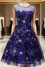 Blue Short Beautiful Homecoming Dresses Tulle Sleevelessprom Dresses Blue Prom Dresses