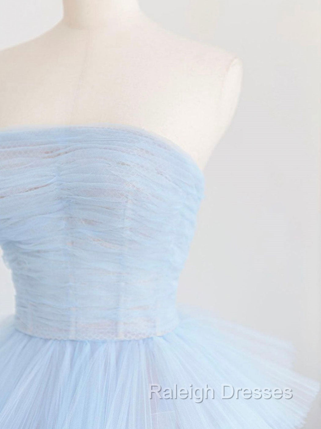 Blue Tulle Long Prom Dress, Blue Tulle Ball Gowns Prom Dresses