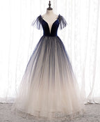 Blue Tulle Long Prom Dress Blue Tulle Formal Dress