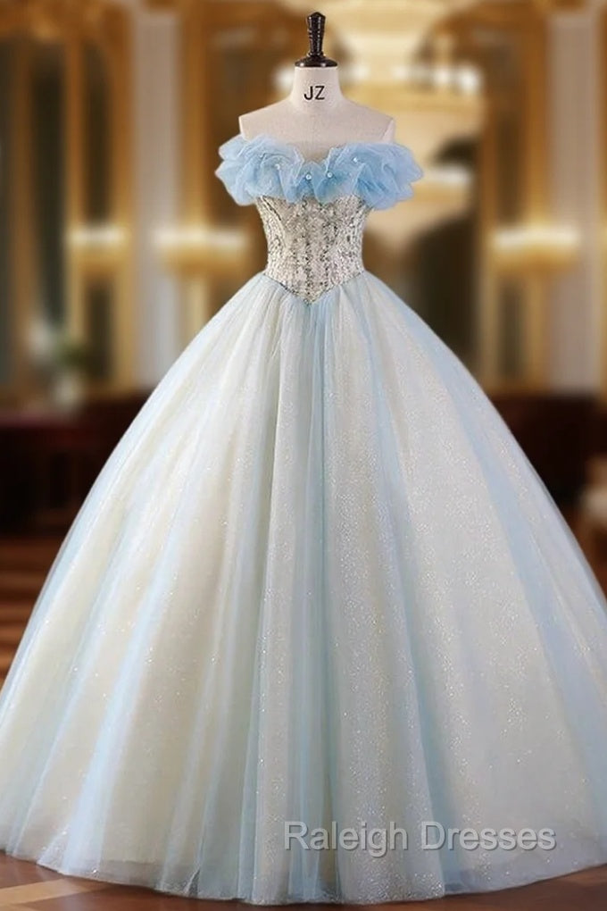 Blue Tulle Sequins Quinceanera Dress Main image