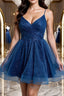 Blue tulle short prom dress blue tulle homecoming dress