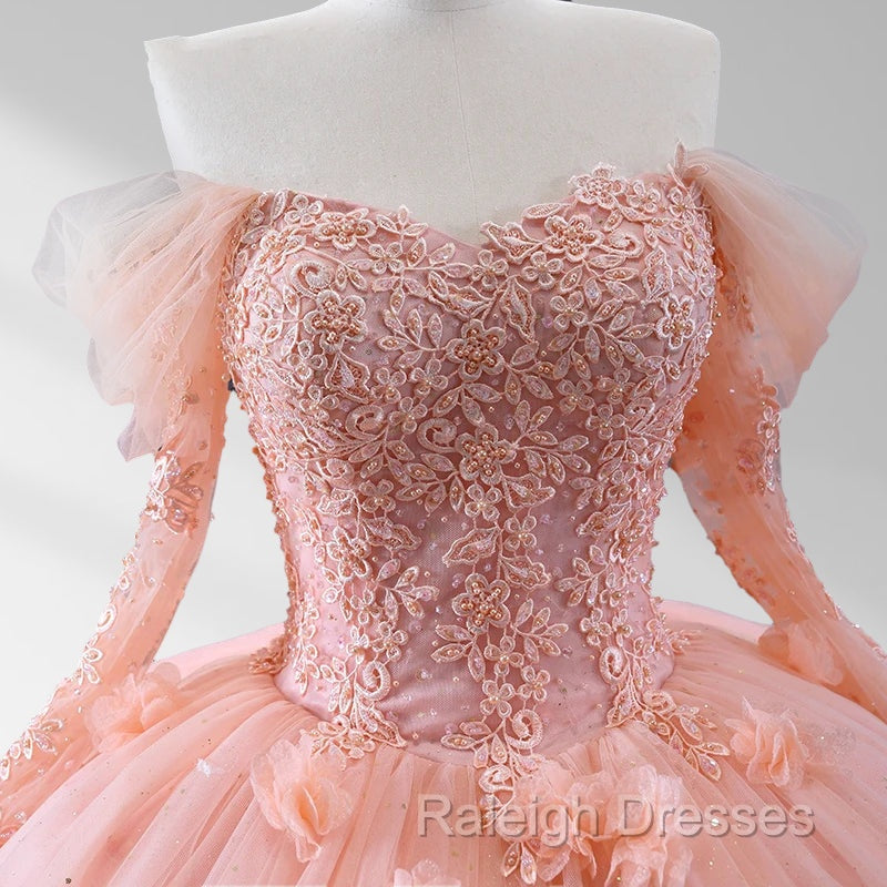 Blush Ball Gown Long Sleeves Sweetheart Quinceanera Dresses Secondary image