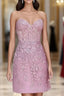 Blush Lace Corset Homecoming Dresses